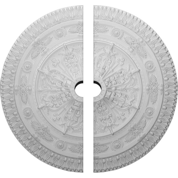 Ekena Millwork Naple Ceiling Medallion, Two Piece (Fits Canopies up to 3 1/2"), 37 1/2"OD x 5"ID x 3 3/8"P CM37NA2-05000 - main